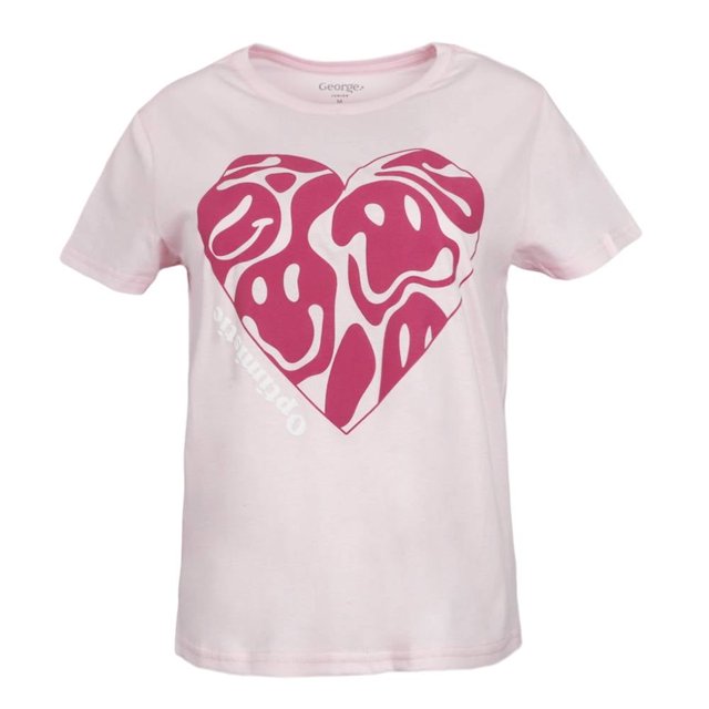 Playera George para Mujer, Cuello Redondo Estampada Welcome To My World Mostaza Talla EG