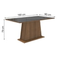 thumbnail image 2 of Mesa de Comedor Madesa Rectangular Tablero de Vidrio 5364 Marrón/Negro, 2 of 5