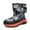 Black Orange, variant on Woobling Boys Winter Boot Plush Lined Warm Shoes Mid Calf Snow Boots Non-Slip Outdoor Black Orange 6.5Y