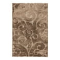 thumbnail image 2 of Unique Loom Floral Shag Collection Area Rug - Carved (4' x 6' Rectangle Brown), 2 of 6