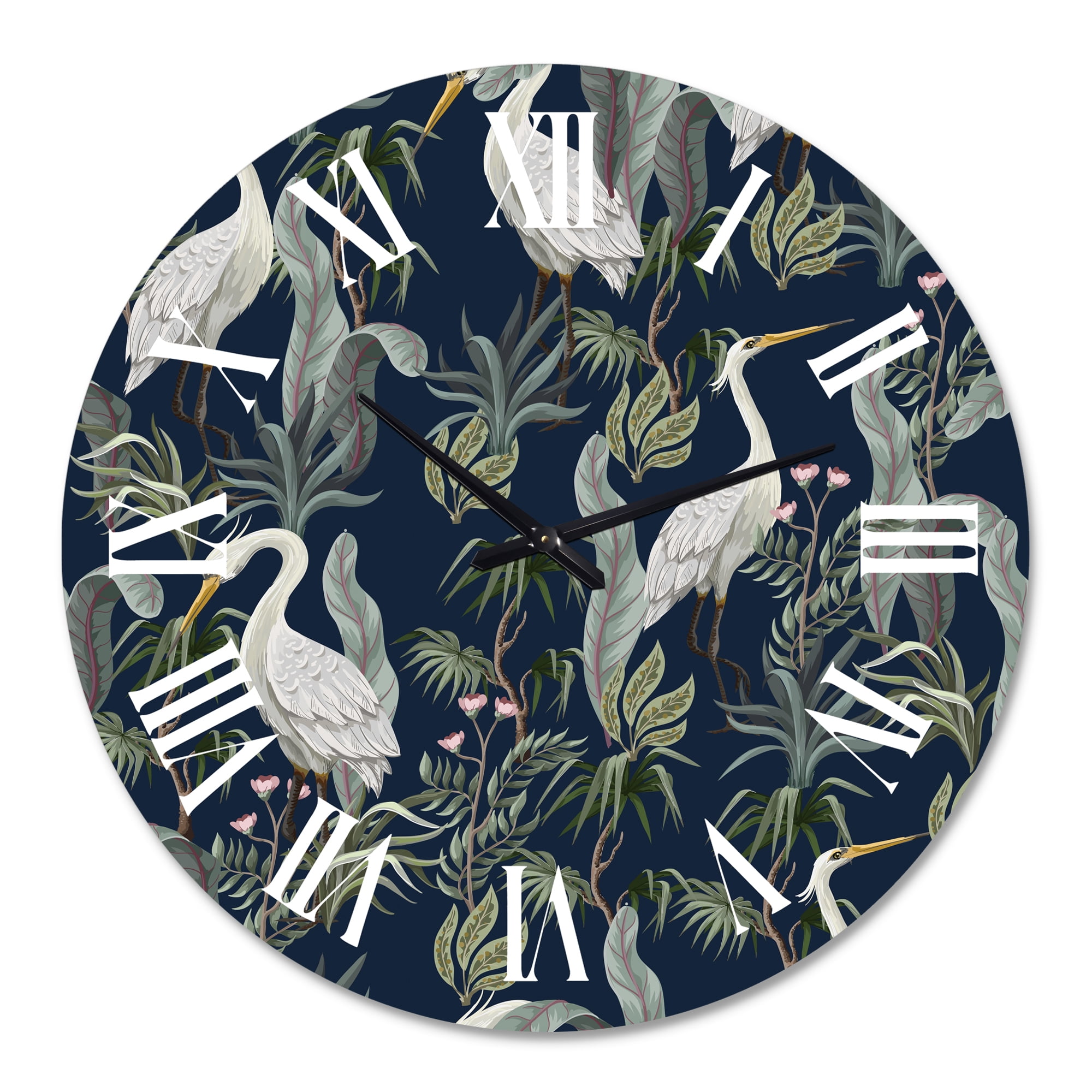 Designart 'Chinoiserie With Birds And Peonies Vii' Traditional Wall Clock