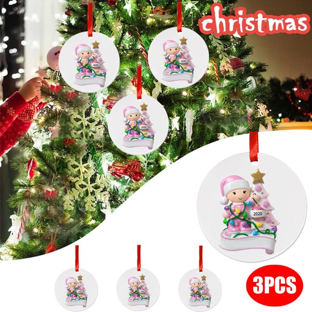 Teissuly 3Pcs Christmas Ornaments Hanging Decoration Gift Product Personalized Family Teissuly WER202311215659