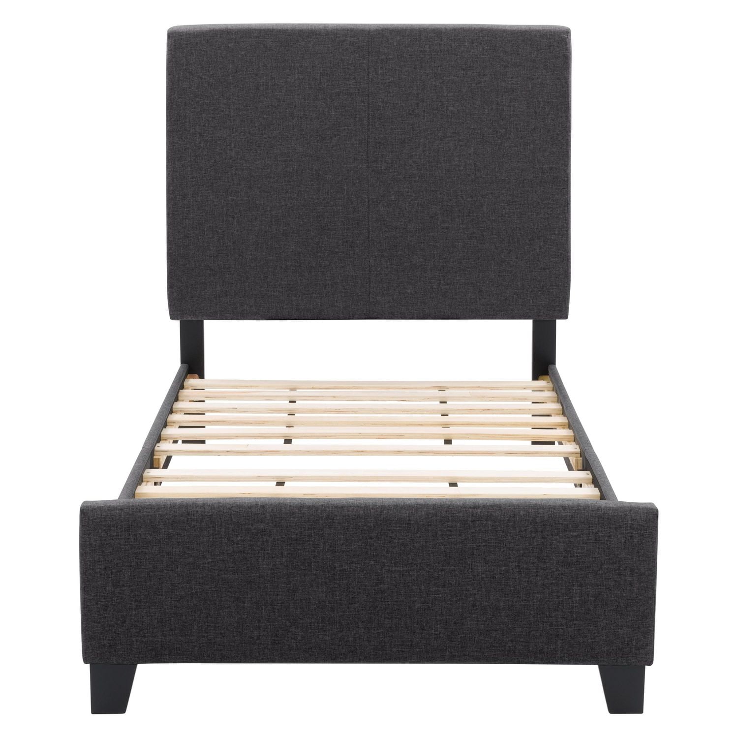 CorLiving Juniper Charcoal Fabric Upholstered  Bed, Single