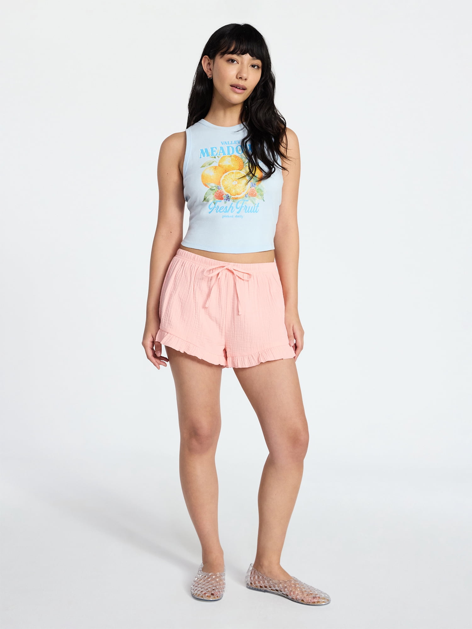 No Boundaries Ruffle Hem Shortie, Women's