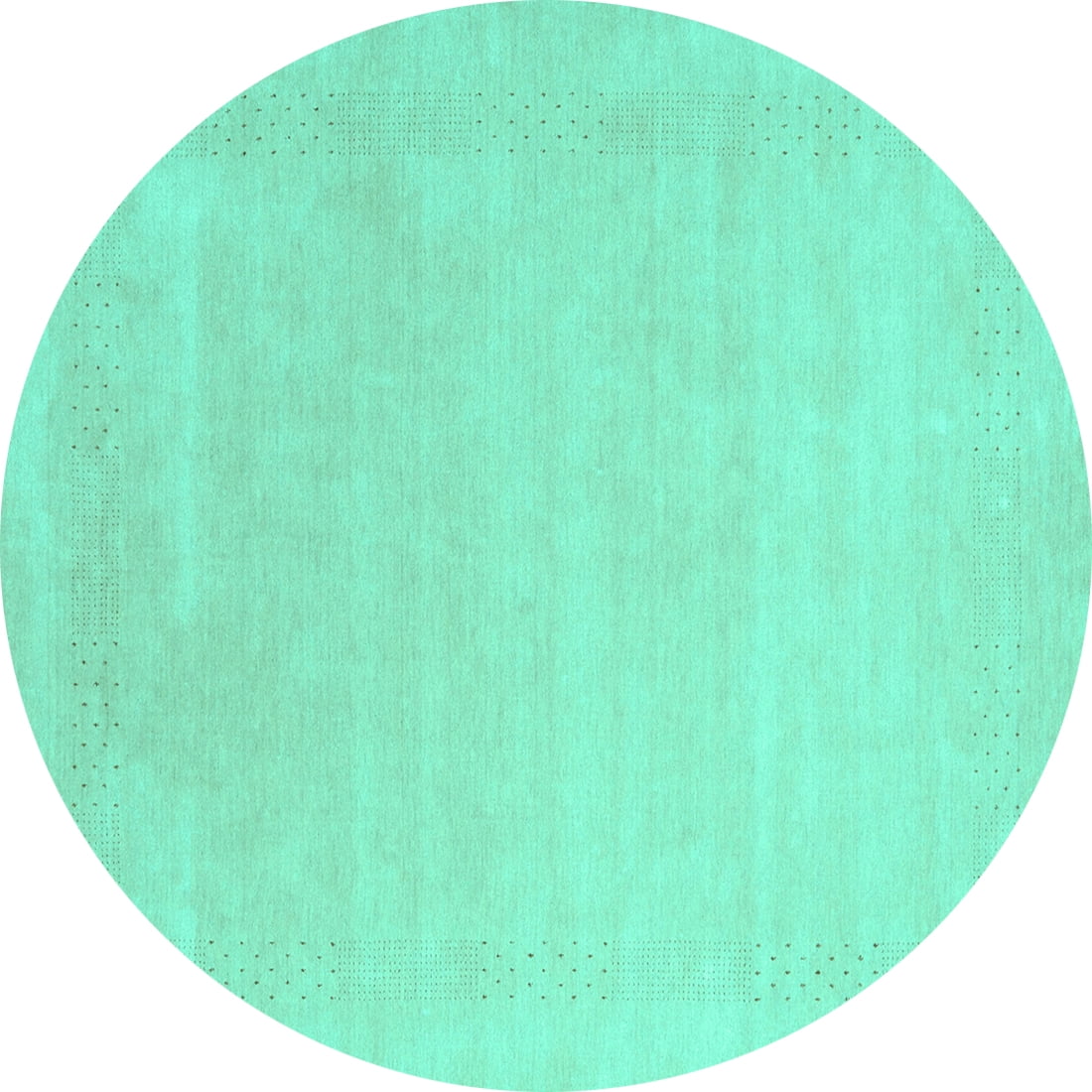 Ahgly Company Machine Washable Indoor Round Solid Turquoise Blue Modern ...