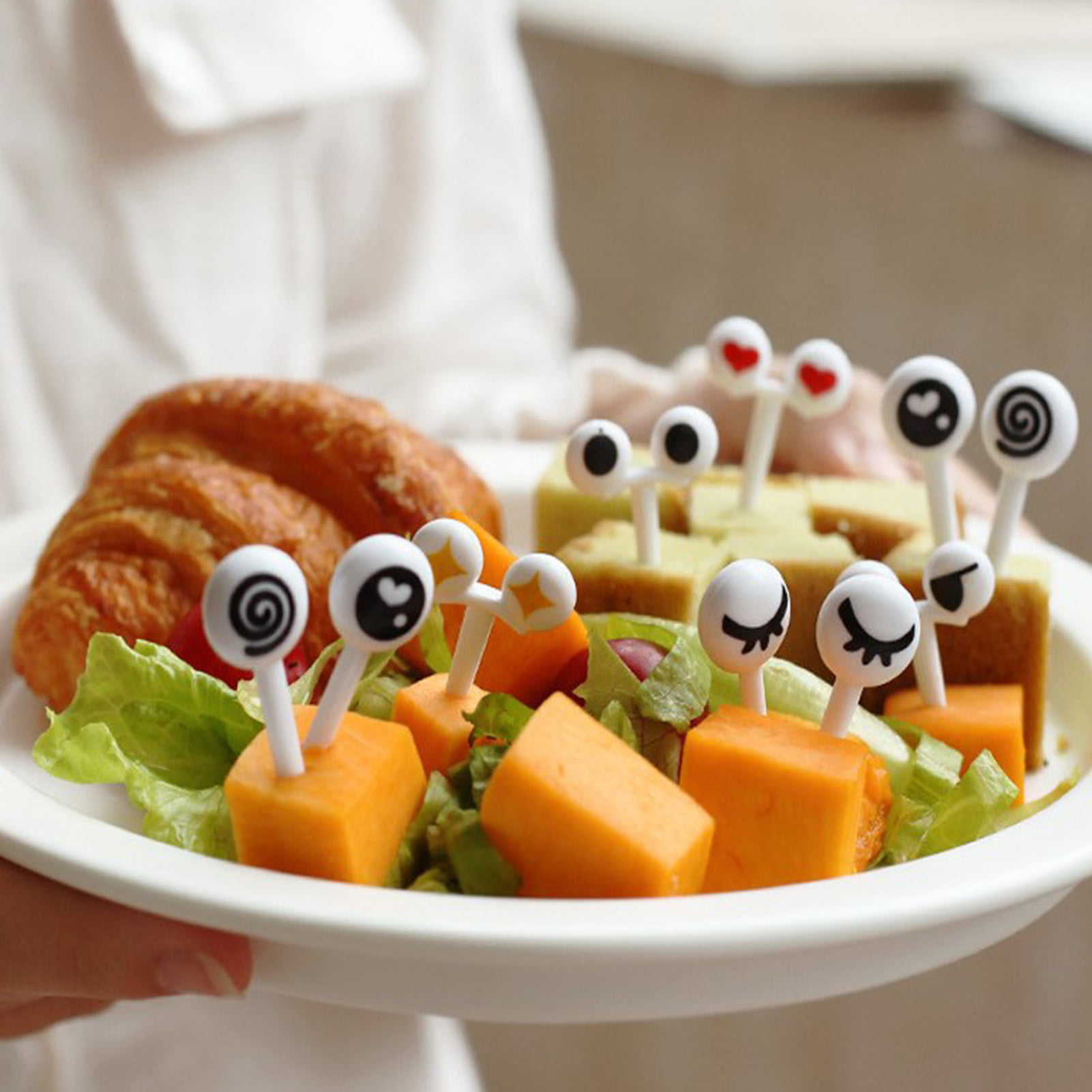 10PCS Mini Kids' Animal Food Fruit Picks Forks Lunch Box Accessory