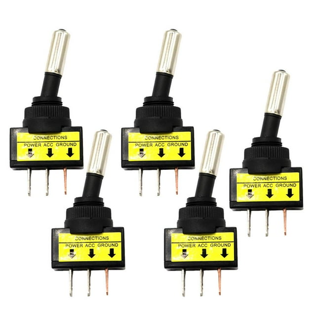 Interruptor de Palanca de 5 Piezas 12V 20A Interruptor de Palanca de Interruptor de Palanca de Encendido / Apagado Equipo Eléctrico naranja kusrkot Interruptor de luz LED