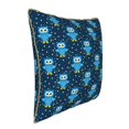 thumbnail image 2 of Fotbe Blue Owl Pattern Velvet Decorative Throw Pillow Covers with Elegant Piping, Soft Plush Cushion Cover for Sofa, Bed, Car, Office-18"x18", 2 of 8