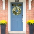 thumbnail image 5 of 24 inch Wreaths for Front Door,White Daisy Wreath with Fake Silk Floral Green Eucalyptus Leaves and Lavender for Front Door Window Wall Wedding Farmhouse Festival Decor, 5 of 7
