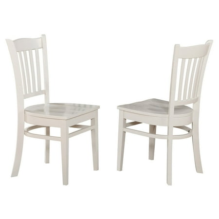 Wooden Vertical Back Chair - East West Furniture Groton Dining Chair with Wooden Seat - Set of 2