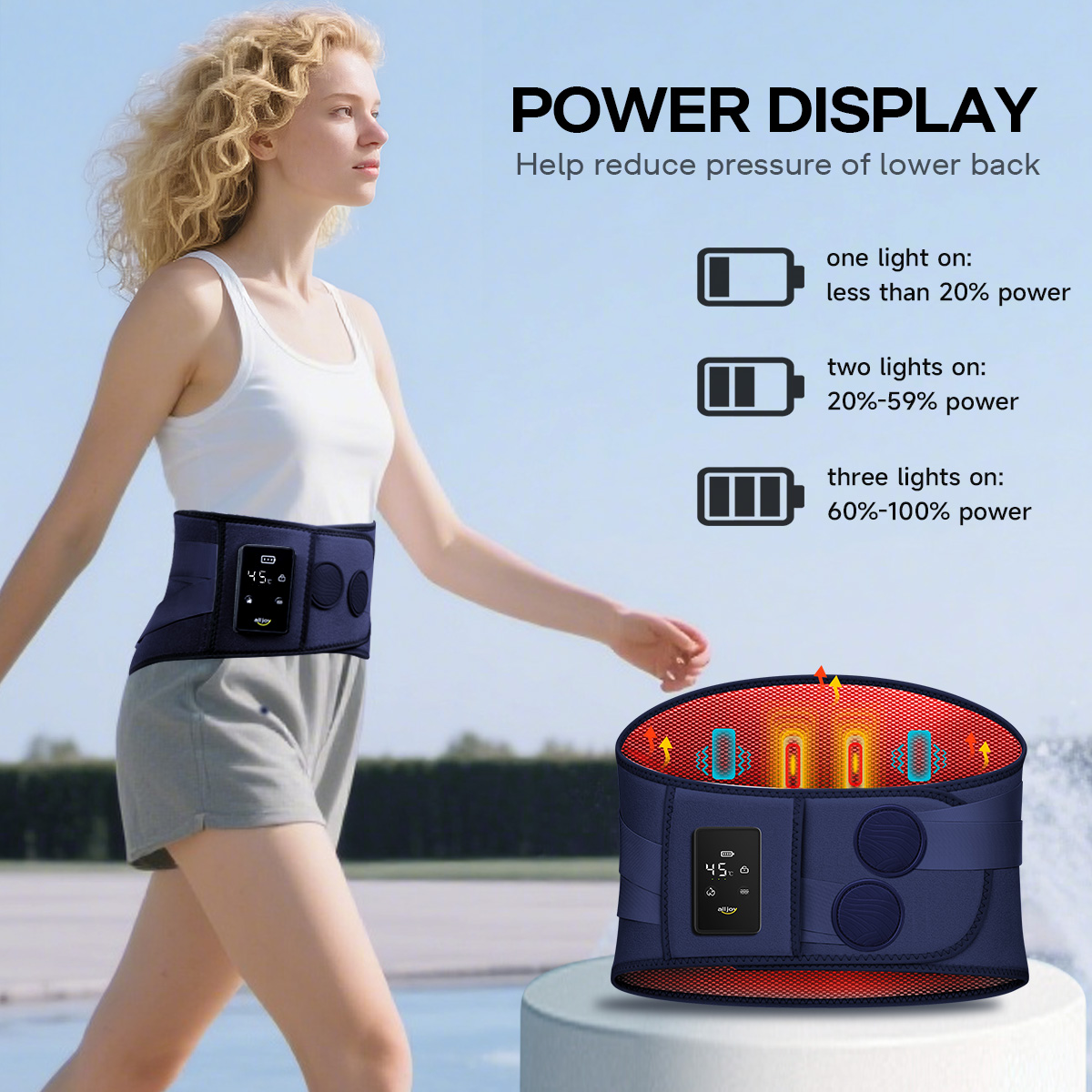 ALLJOY Cordless Lower Back Massager with Heat, Rechargeable photo 2
