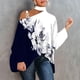 thumbnail image 1 of Puntoco, camisa informal para mujer, manga larga, cuello Halter, hombros descubiertos, blusa holgada con estampado de Polluer, tops Puntoco Puntoco-335, 1 of 5