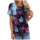 thumbnail image 2 of Fiudx Tops para Mujer Camiseta Informal de Manga Corta con Cuello Redondo a La Moda para Mujer, 2 of 5