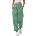 thumbnail image 2 of felwors Cinch Bottom Sweatpants for Women with Pockets Light Green, S, 2 of 7