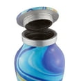 thumbnail image 5 of Reminded Small Keepsake Cremation Urns for Human Ashes, Set of 4 Blue Swirl Miniature Memorial Urns with Velvet Case and Bags, 5 of 6