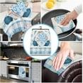thumbnail image 4 of Christmas Blue Gnome Snowflake Kitchen Towels Dish Towel Set of 2,Buffalo Plaid Absorbent Hand Towels Cleaning Dishcloth Tea Towels,Retro Linen Reusable Drying Dish Cloths, 4 of 11