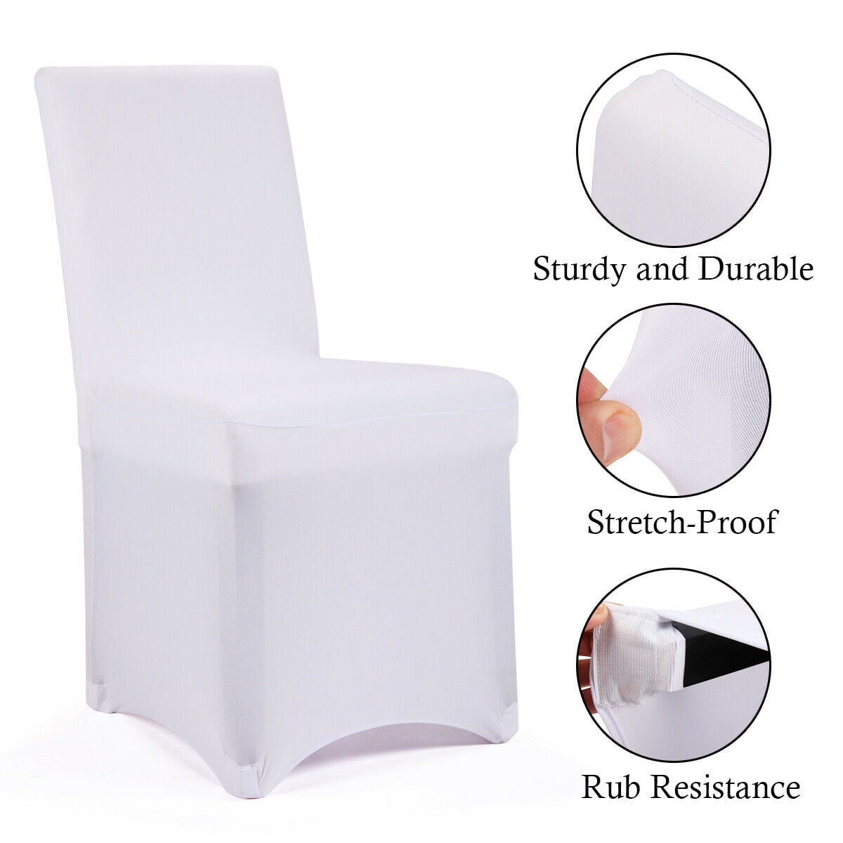 Kepooman 50pcs Dining Chair Covers, Washable Chair Slipcovers for Wedding Party Banquet Event - White Kepooman 50pcs Dining Chair Covers, Washable Chair Slipcovers for Wedding Party Banquet Event - White