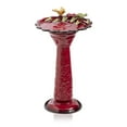 thumbnail image 3 of Alpine Corporation 28-Inch Metal Bird Bath with Birds and Leaves, Red, 3 of 12