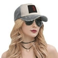 thumbnail image 6 of Men Women Red Loong-Dragon Distressed Twill Cotton Baseball Cap Vintage Adjustable Dad Hat, 6 of 7
