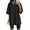 Black, variant on Comfy Pajam Sets Nightwear Soft Sleeping Set Casual Housewear Loungewear