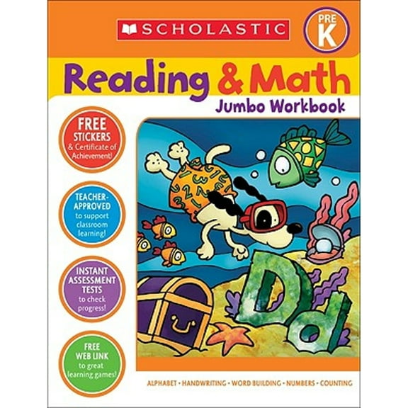 Pre-Owned Reading & Math Jumbo Workbook: Grade Prek (Paperback) 0439785987 9780439785983