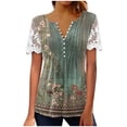 thumbnail image 1 of DPTALR T-shirts à Imprimé Floral Femmes Dentelle Confortable Chemisiers Féminins Tops, 1 of 5