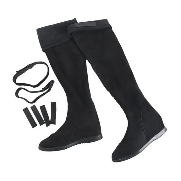 HOMEMAXS Black Boot Holders for Fixing with Adjustable Non-slip Tape 2 Sets Polyester Silicone Latex