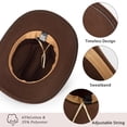 thumbnail image 3 of Sombrero de vaquero Italy Western Classic Fedora para hombre y mujer, 3 of 4