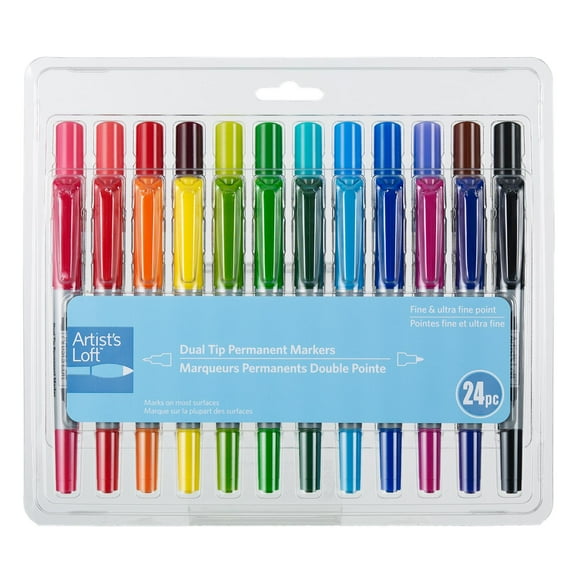 24 Color Dual Tip Permanent Markers by Artist's Loft