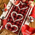 thumbnail image 2 of Sm:)e Buffalo Plaid Love Hearts Valentine Table Runner 13x72 Inch, 2 of 7