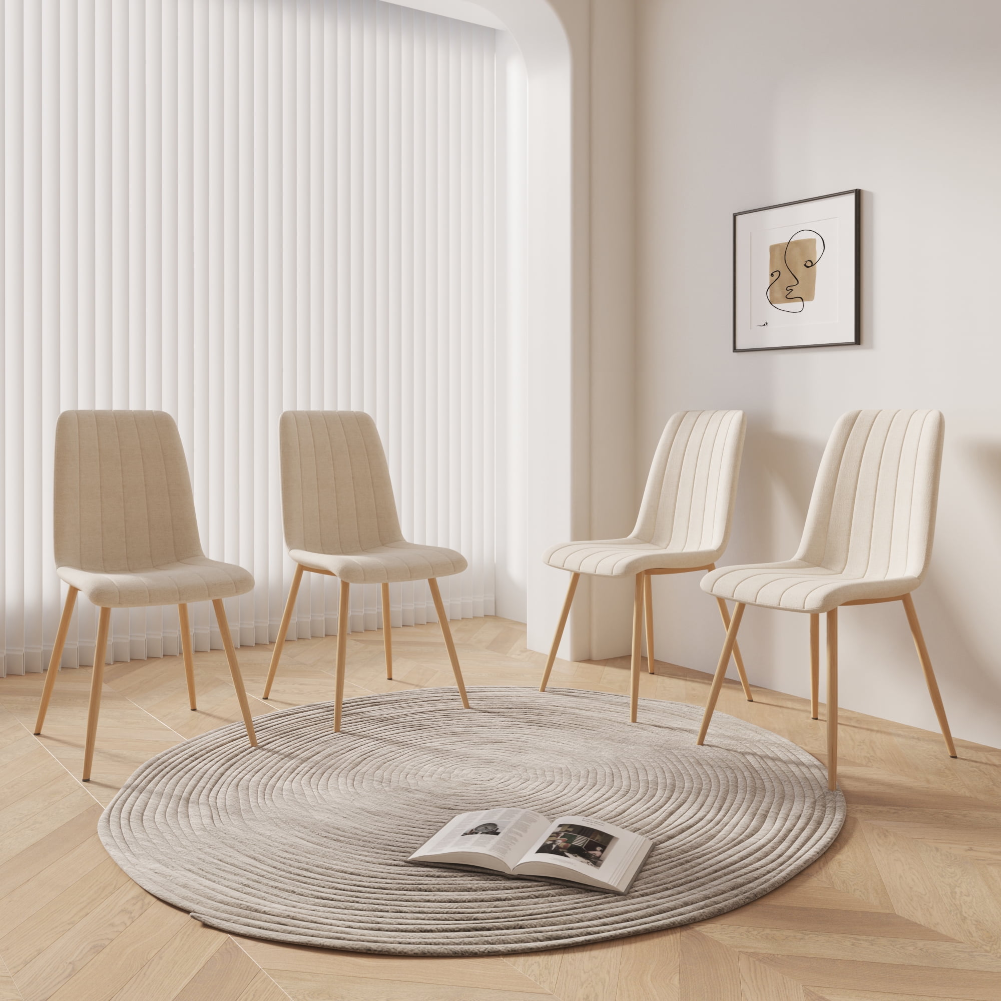 Dining Chairs Set of 4, Modern Style Dining Kitchen Room Upholstered Side Chairs