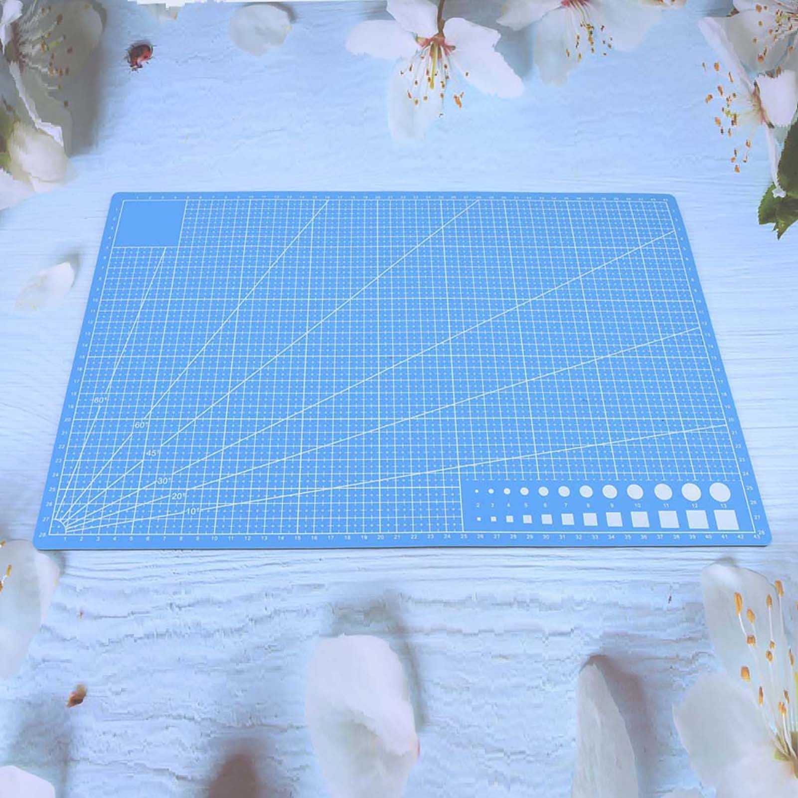 A3 Grid Lines PVC Cutting Mat Self Healing Paper Leather Fabric Cutting Board(Blue)