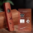 thumbnail image 3 of Childrens Kazoo Flute Wooden Musical Instrument With Replacement Membranes And Pry Bar For Beginners In Wine Color 4.3X1.2X0.4 Inches Uniform Width Design A, 3 of 6