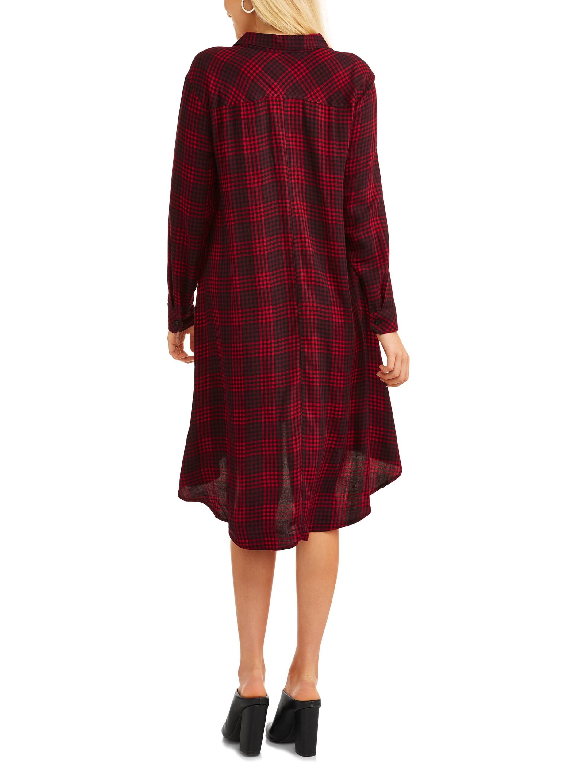 high low flannel dress