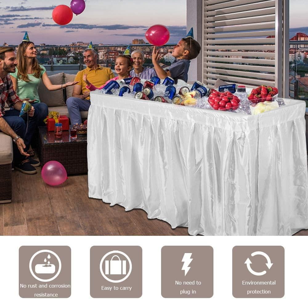 Details about   5-Foot Folding Party Ice Table with Tablecloth 