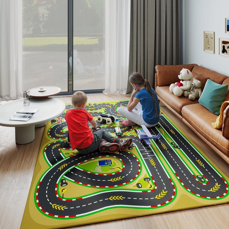SARAG Kids' Car Track Rug Play Area Rug Ideal for Playrooms