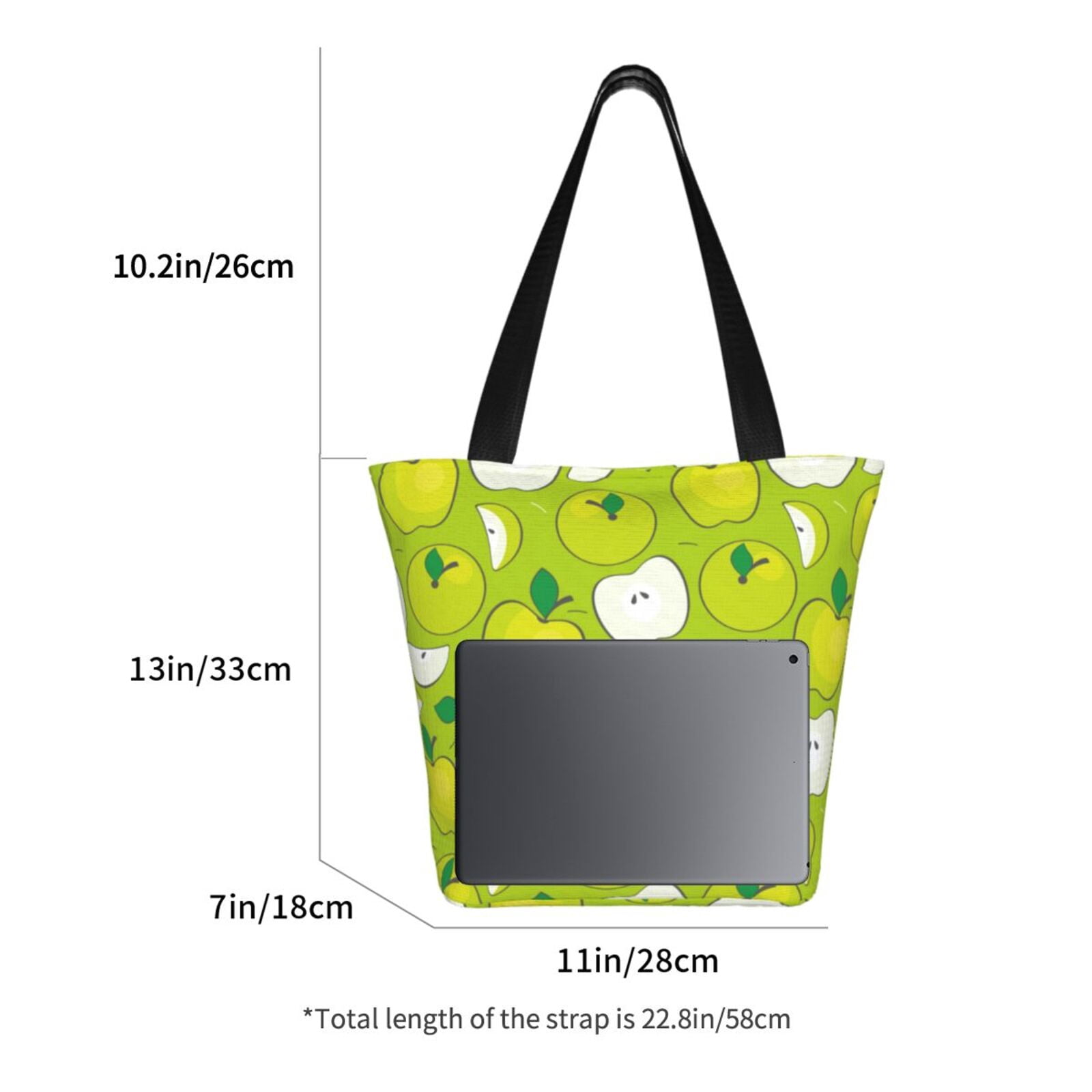 backpack from apple store laptop canvas type material Lafuoo Green Apple Pattern Canvas Backpack, Zipper Laptop Backpack Travel  Bag Sports Bag Unisex-One Size