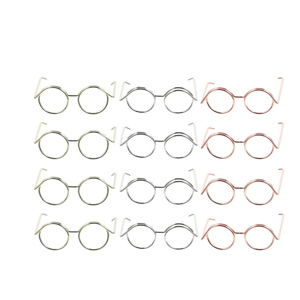 6 Gafas De Sol En Miniatura Para Muñecas De 10-17 Cm – Metálicas Con Lentes De Colores (Rosa, Azul, Morado, Amarillo, Rojo, Verde) – Accesorios De Moda Para Muñecas Y Manualidades