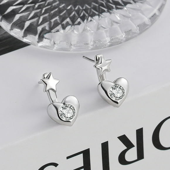 Riforla Love Heart Earrings Design Earrings Light Simple High End Earrings Womens Jewelry Silver 2x1cm