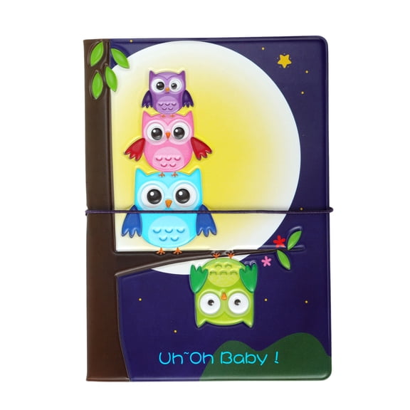 Unique Bargains 1 Pc Passport Holder Durable 3D Cartoon Owl Document Holder for Travel Multicolor