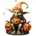 thumbnail image 5 of Herrnalise Halloween Pumpkin Alien with Light Outdoor Garden Decoration,Resin Home Statue Gnome Statue for Holiday Decoration Collectible Statue for Porch Garden Outdoor Yard Decoration, 5 of 6