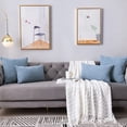 thumbnail image 4 of Powder Blue Pillow Covers 20x20 Inch Set of 2 Rustic Farmhouse Chenille Decorative Throw Pillow Covers Square Cushion Case for Home Sofa Couch Decoration, 4 of 7