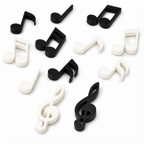 12 Piece Musical Note Refrigerator Magnet Set, Decorative Fridge Magnets for Kitchen and Office, TIKA