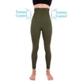 thumbnail image 2 of Leggins para hombre, cintura alta, compresión, control de barriga, color oliva, talla M, 2 of 7