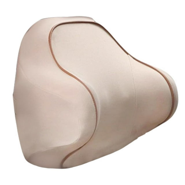 Almohada para asiento de coche, soporte para la cabeza, reposacabezas, espuma viscoelástica con correa ajustable Beige