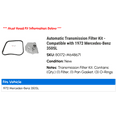 thumbnail image 2 of Automatic Transmission Filter Kit - Compatible with 1972 Mercedes-Benz 350SL, 2 of 2