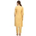 thumbnail image 3 of Biba Rangriti Indian Ethnic Kurta Pants Set (Festive Glam 22451), Yellow, Size 32, 3 of 5