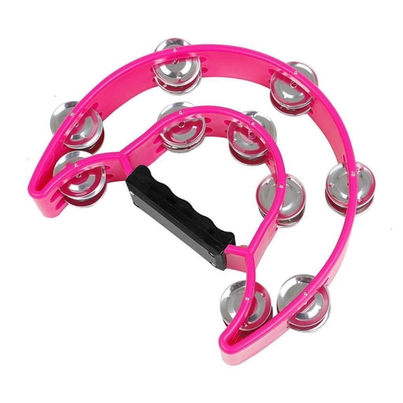 NANMELX Double Row Tambourine for Adults, Hand Held Percussion Tambourine with 20 Metal Bells Tambourines Percussion Instruments