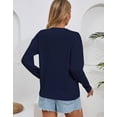 thumbnail image 4 of Flag Sweaters for Women Y2K American Flag Memorial Veterans Independence Day Crewneck Fall Winter Knitted Stried Sweaters Warm Long Sleeve Jumper Tops Alsol Lamesa, 4 of 6