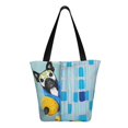 thumbnail image 3 of Kll Tote Bag For Women French Bulldog Dog In A Bathtub Print Shopping Grocery Reusable Bags For Office School Shopping Travel, 3 of 8